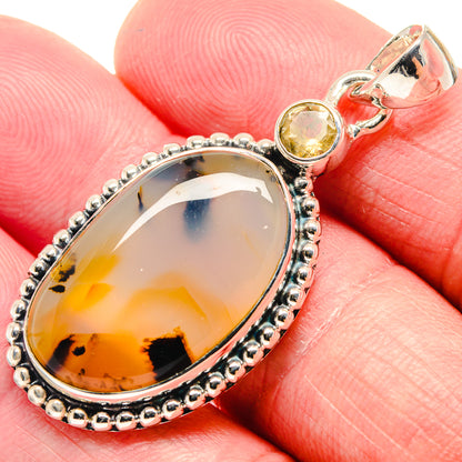 Montana Agate, Citrine Pendants handcrafted by Ana Silver Co - PD18693