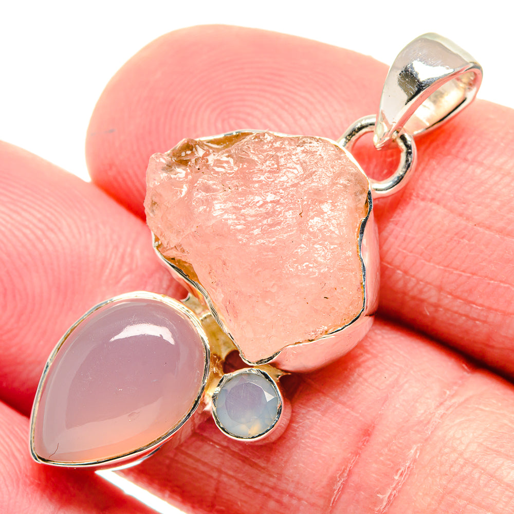 Rose Quartz Pendants handcrafted by Ana Silver Co - PD18695