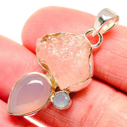 Rose Quartz Pendants handcrafted by Ana Silver Co - PD18695