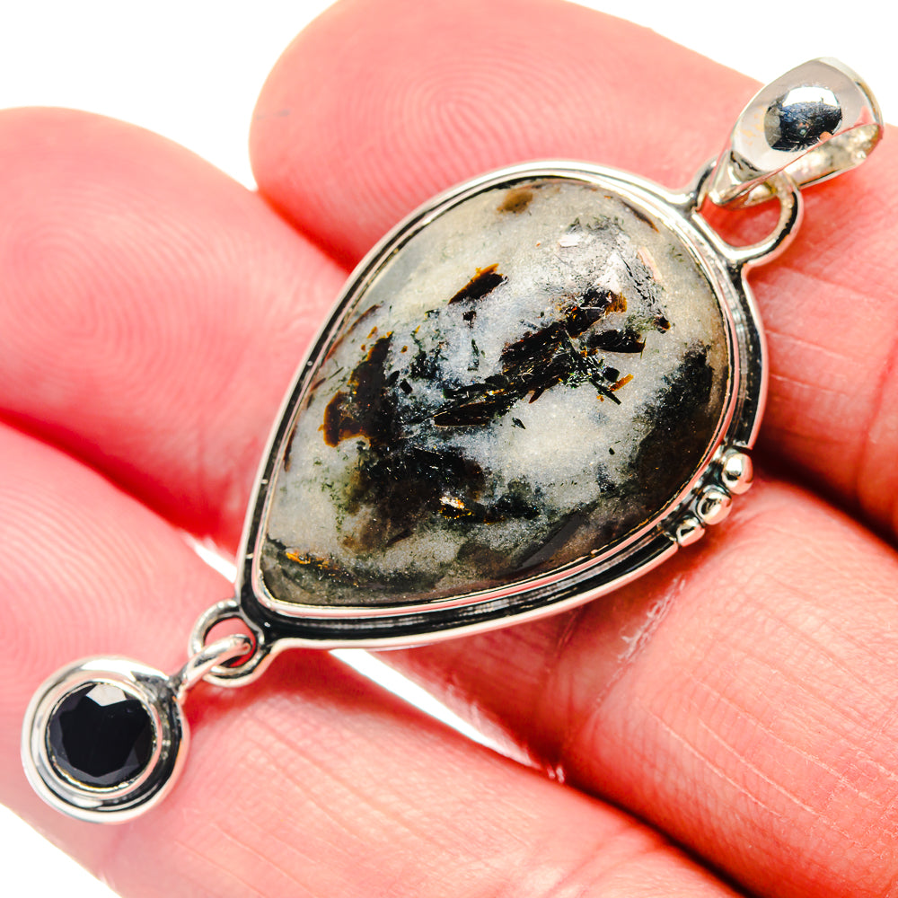 Astrophyllite, Black Onyx Pendants handcrafted by Ana Silver Co - PD18707