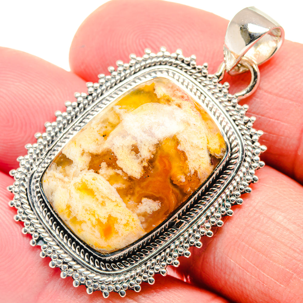 Plume Agate Pendants handcrafted by Ana Silver Co - PD18720