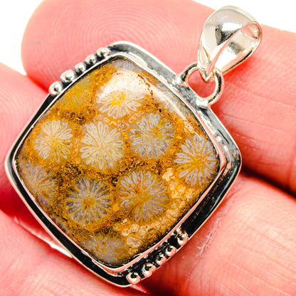 Fossil Coral Pendants handcrafted by Ana Silver Co - PD18721