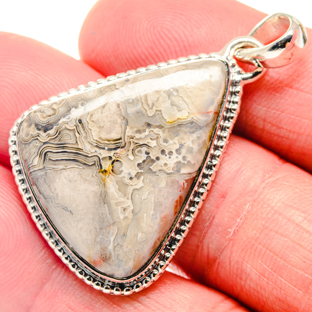 Laguna Lace Agate Pendants handcrafted by Ana Silver Co - PD18729