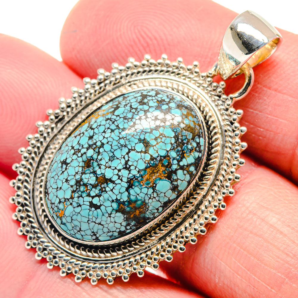 Tibetan Turquoise Pendants handcrafted by Ana Silver Co - PD18747