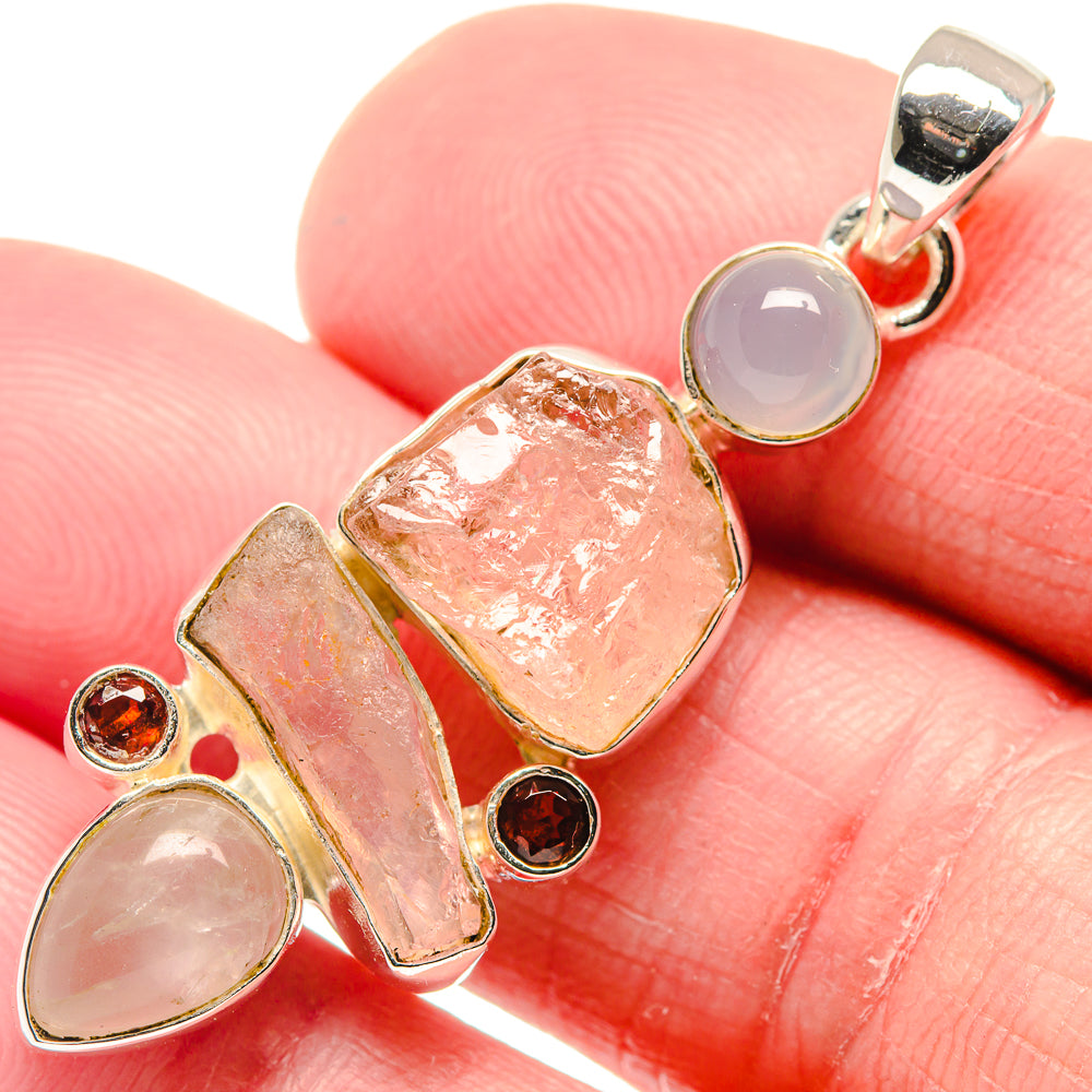 Rose Quartz Pendants handcrafted by Ana Silver Co - PD18753
