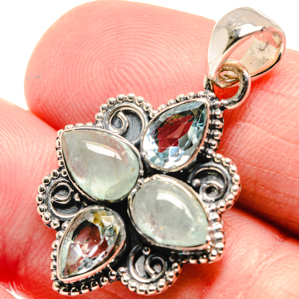 Aquamarine Pendants handcrafted by Ana Silver Co - PD18756