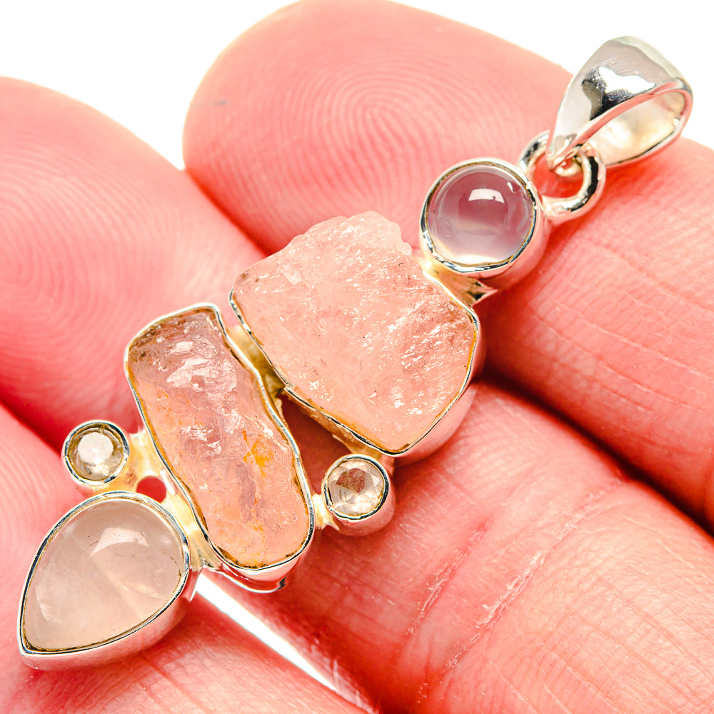 Rose Quartz Pendants handcrafted by Ana Silver Co - PD18767