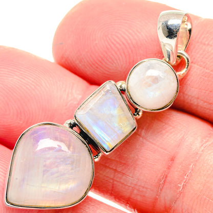 Rainbow Moonstone Pendants handcrafted by Ana Silver Co - PD18774