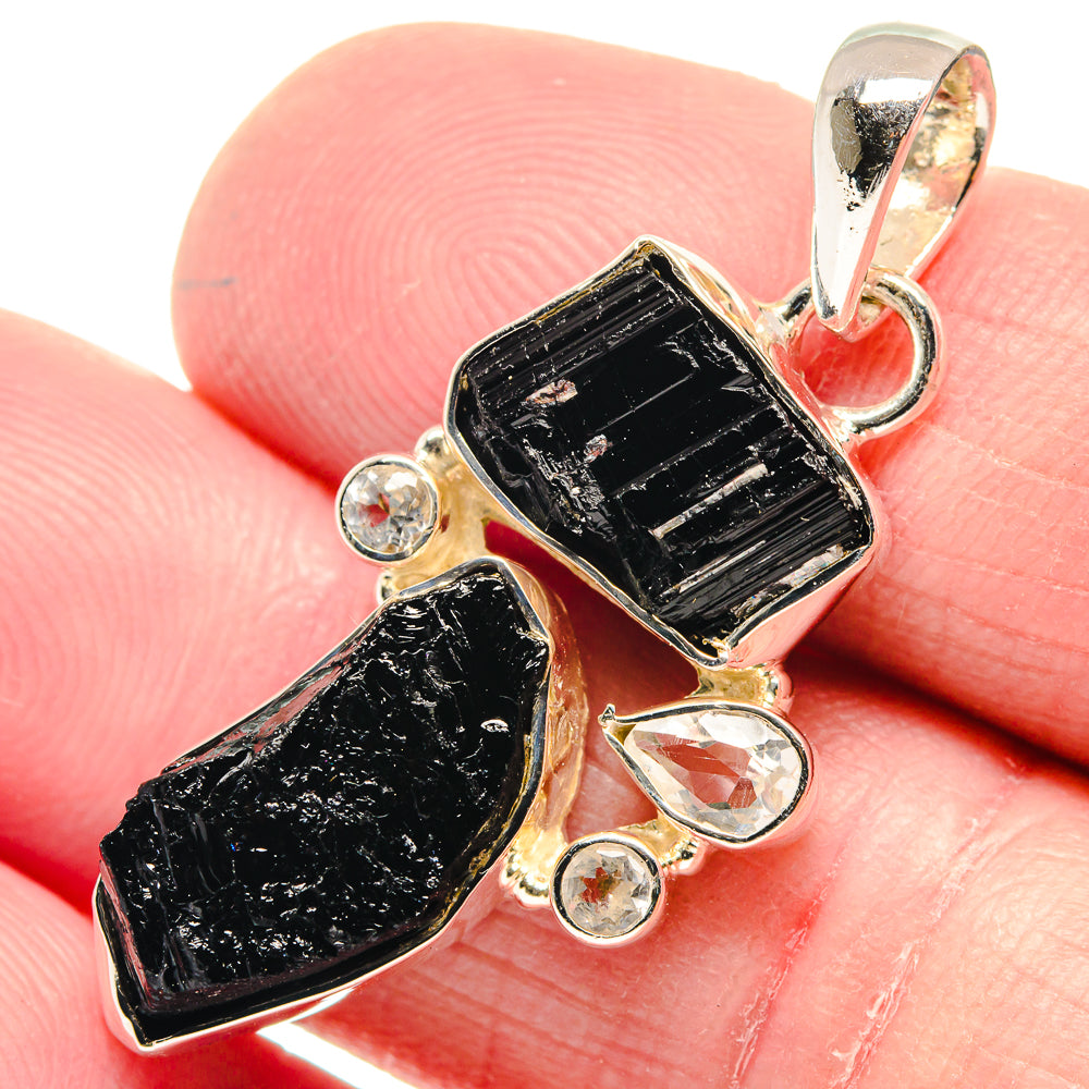 Black Tourmaline Pendants handcrafted by Ana Silver Co - PD18775