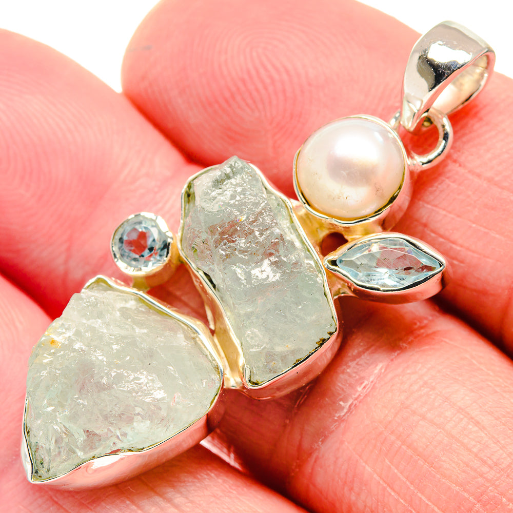 Aquamarine Pendants handcrafted by Ana Silver Co - PD18776