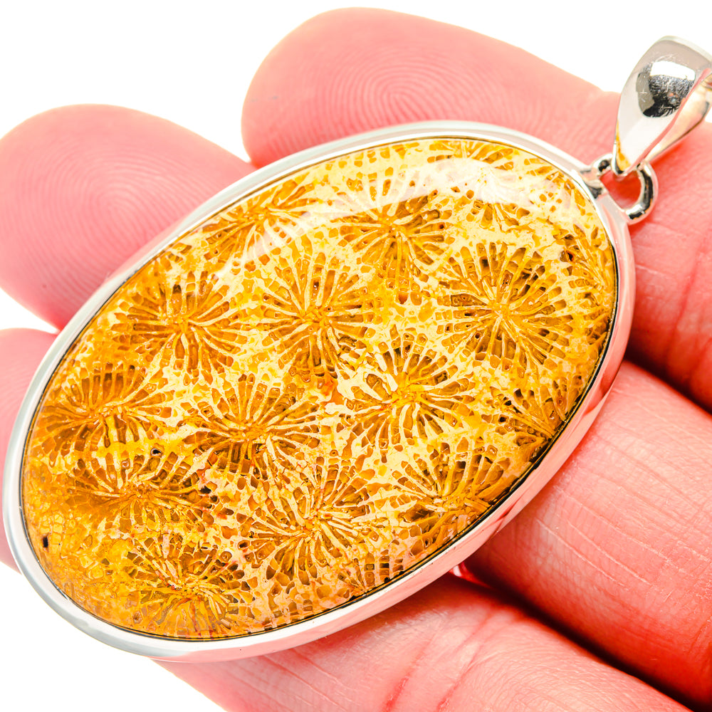 Fossil Coral Pendants handcrafted by Ana Silver Co - PD18779