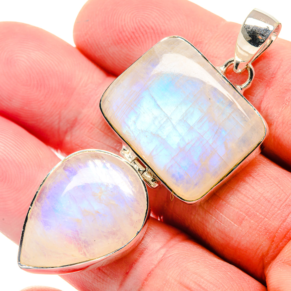 Rainbow Moonstone Pendants handcrafted by Ana Silver Co - PD18784