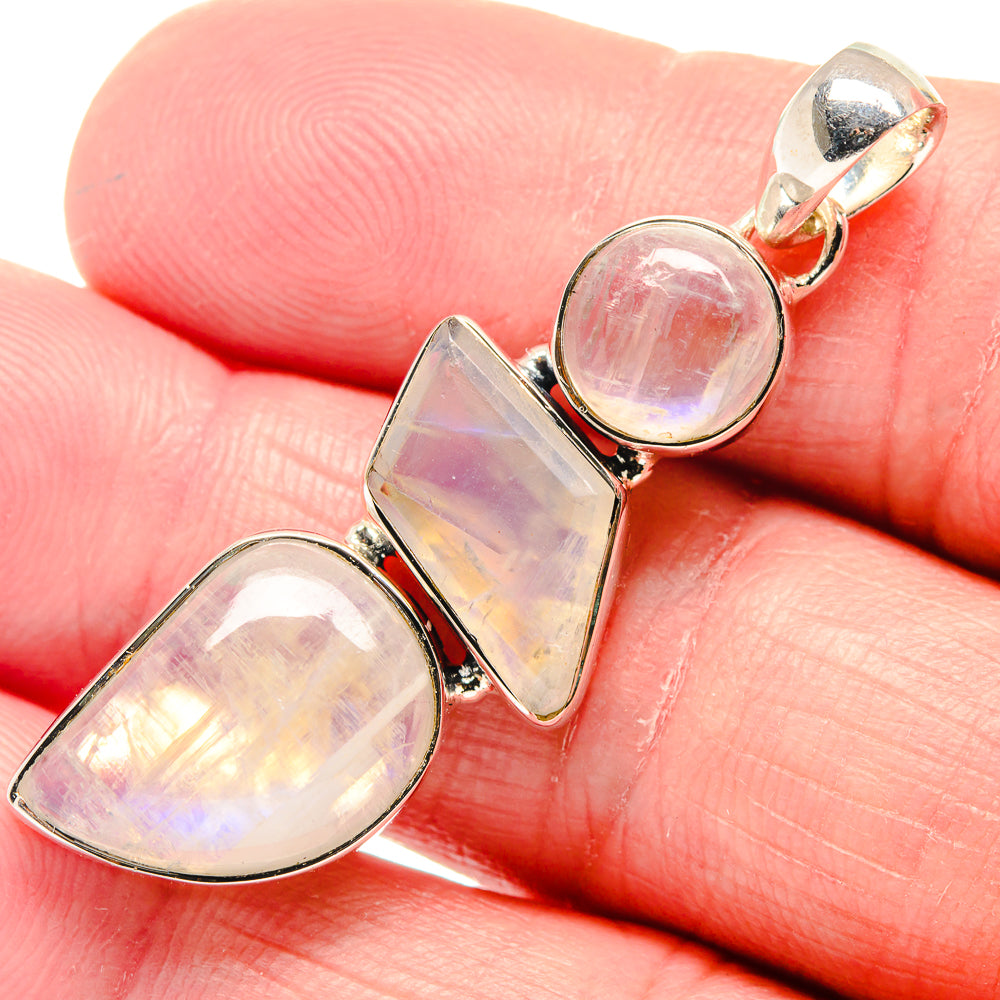 Rainbow Moonstone Pendants handcrafted by Ana Silver Co - PD18788