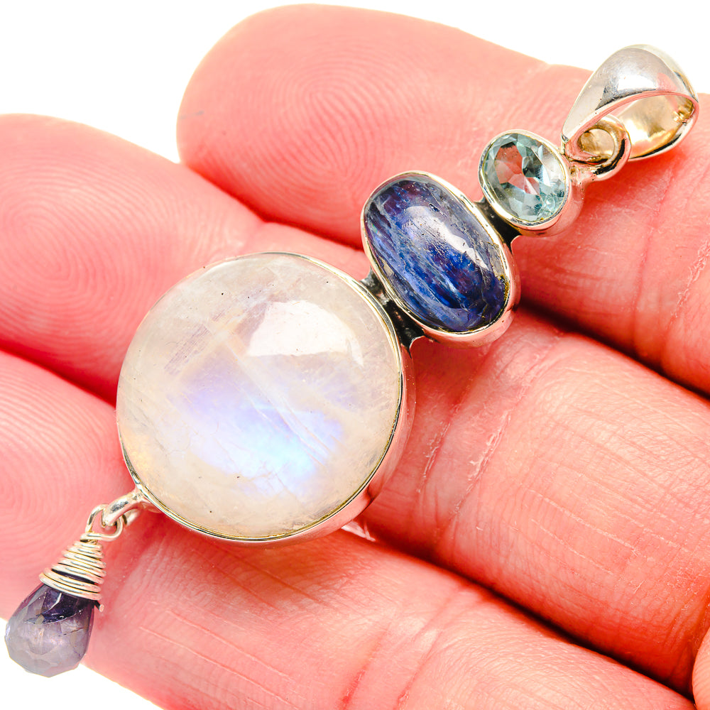 Rainbow Moonstone Pendants handcrafted by Ana Silver Co - PD18791