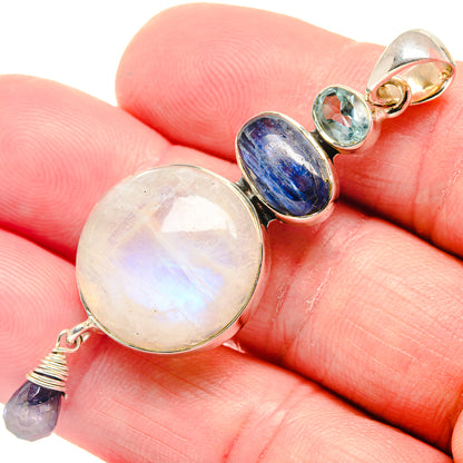 Rainbow Moonstone Pendants handcrafted by Ana Silver Co - PD18791