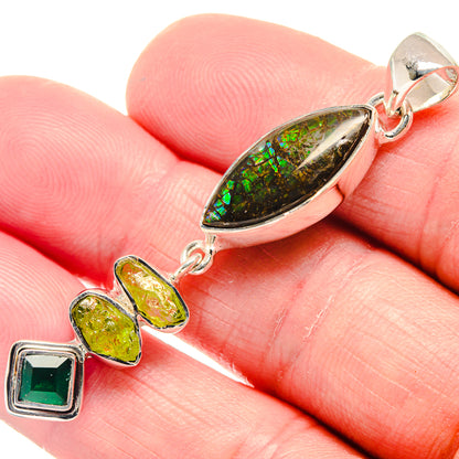 Ammolite Pendants handcrafted by Ana Silver Co - PD18793
