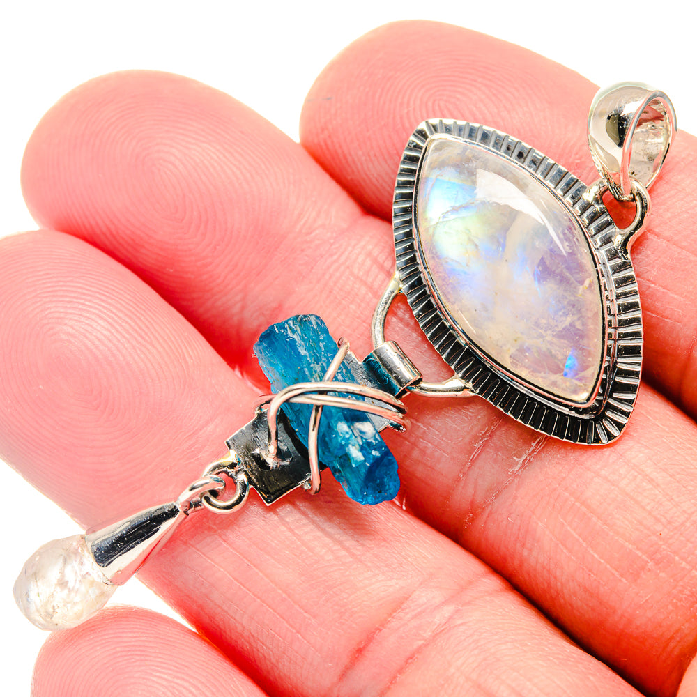 Rainbow Moonstone Pendants handcrafted by Ana Silver Co - PD18794