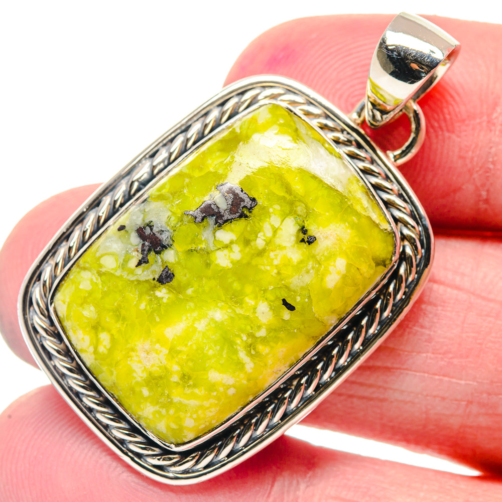 African Green Opal Pendants handcrafted by Ana Silver Co - PD18799