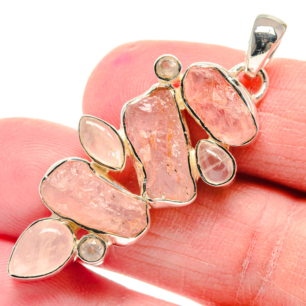 Rose Quartz Pendants handcrafted by Ana Silver Co - PD18825