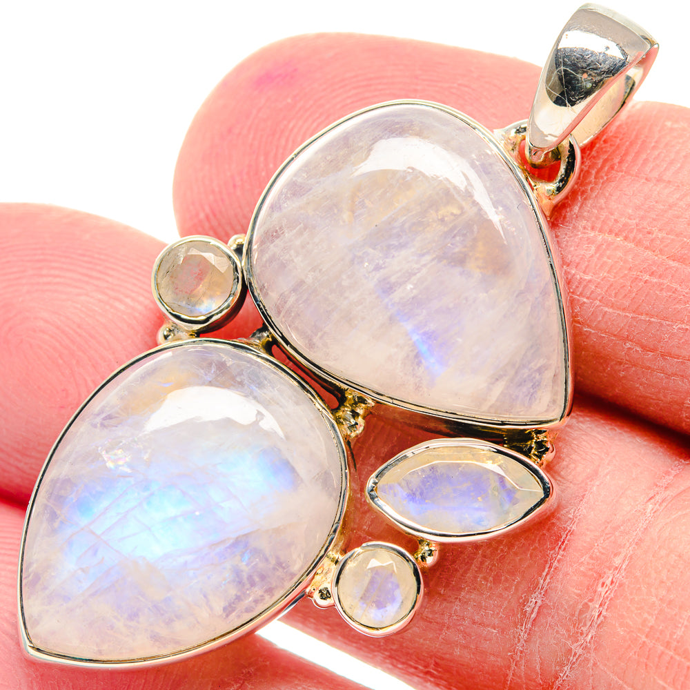 Rainbow Moonstone Pendants handcrafted by Ana Silver Co - PD18836