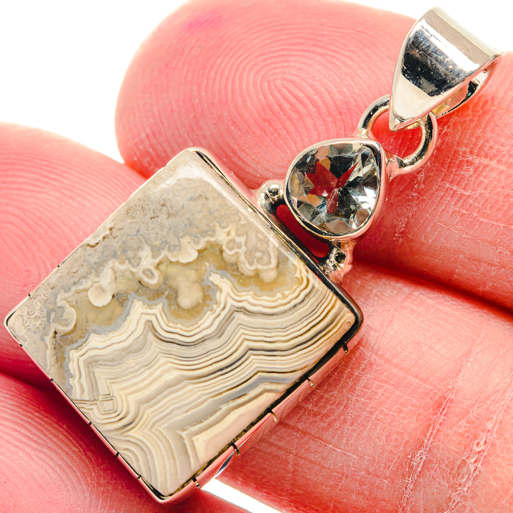 Laguna Lace Agate Pendants handcrafted by Ana Silver Co - PD18840