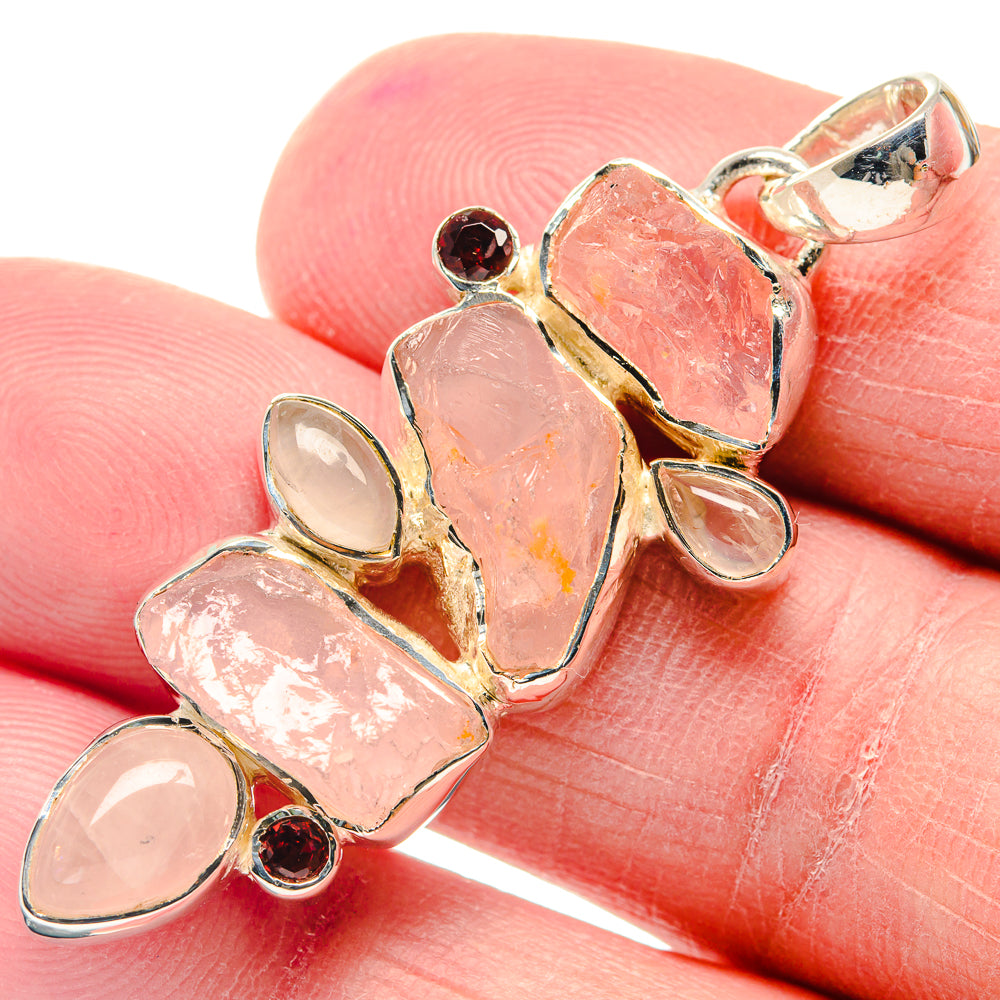 Rose Quartz Pendants handcrafted by Ana Silver Co - PD18848