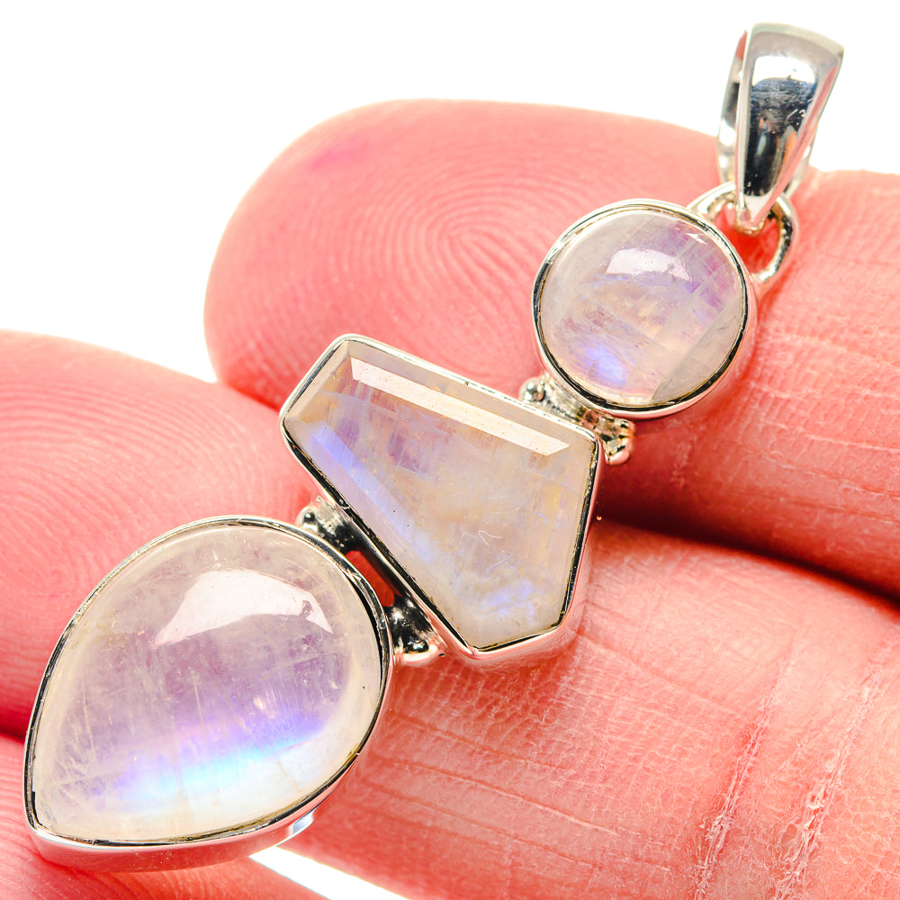 Rainbow Moonstone Pendants handcrafted by Ana Silver Co - PD18850