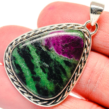Ruby Zoisite Pendants handcrafted by Ana Silver Co - PD18855