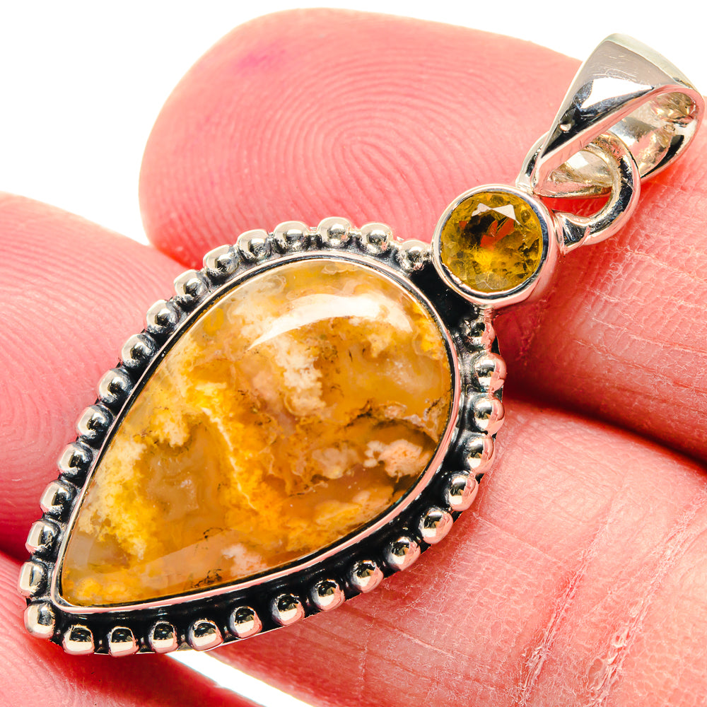 Plume Agate Pendants handcrafted by Ana Silver Co - PD18872