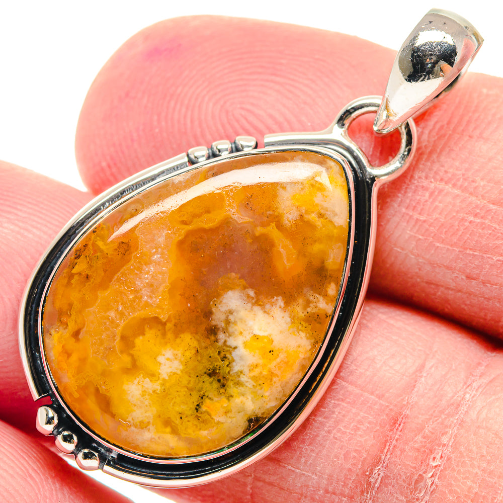 Plume Agate Pendants handcrafted by Ana Silver Co - PD18879