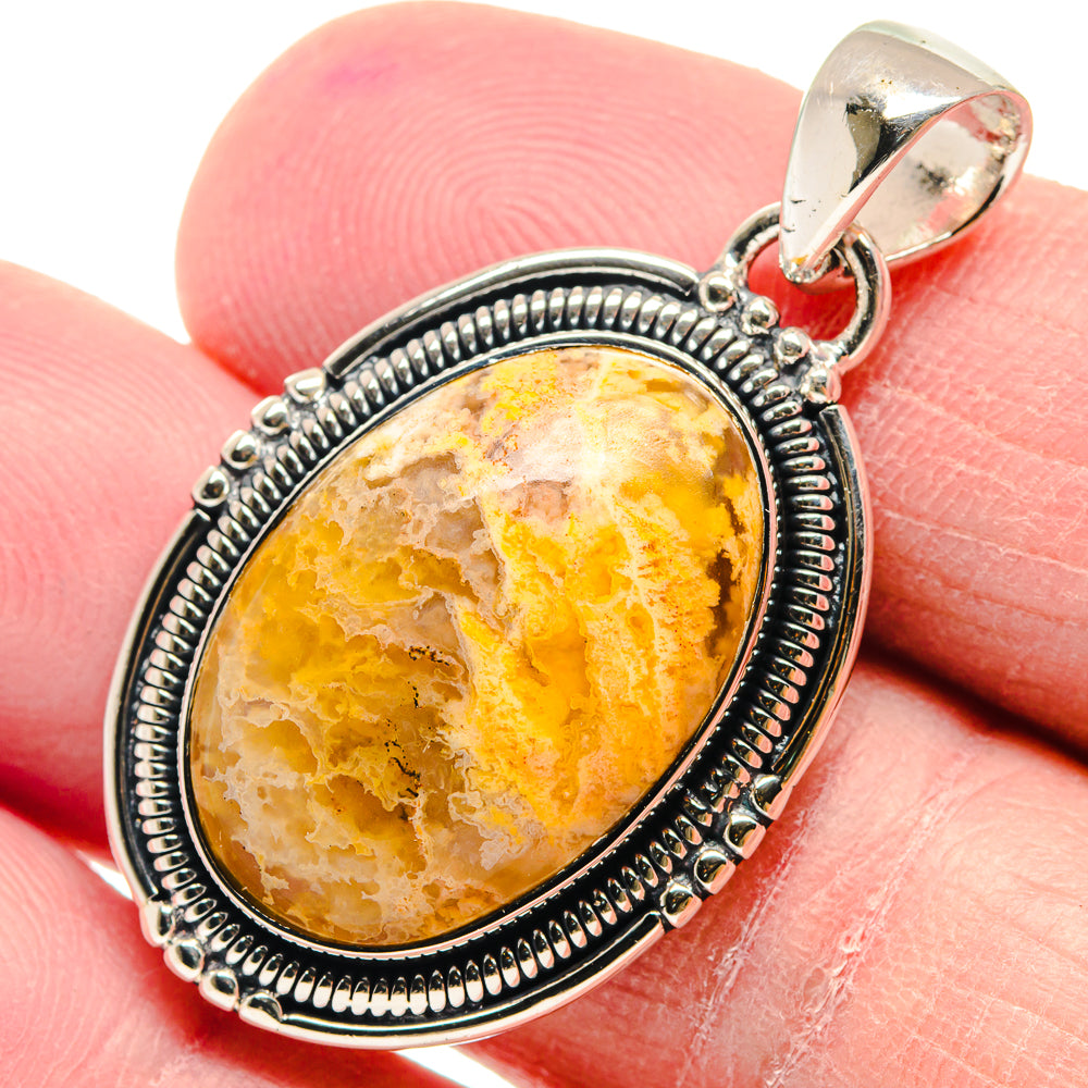Plume Agate Pendants handcrafted by Ana Silver Co - PD18885