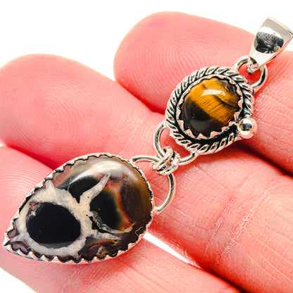 Septarian Geode Slice Pendants handcrafted by Ana Silver Co - PD18894