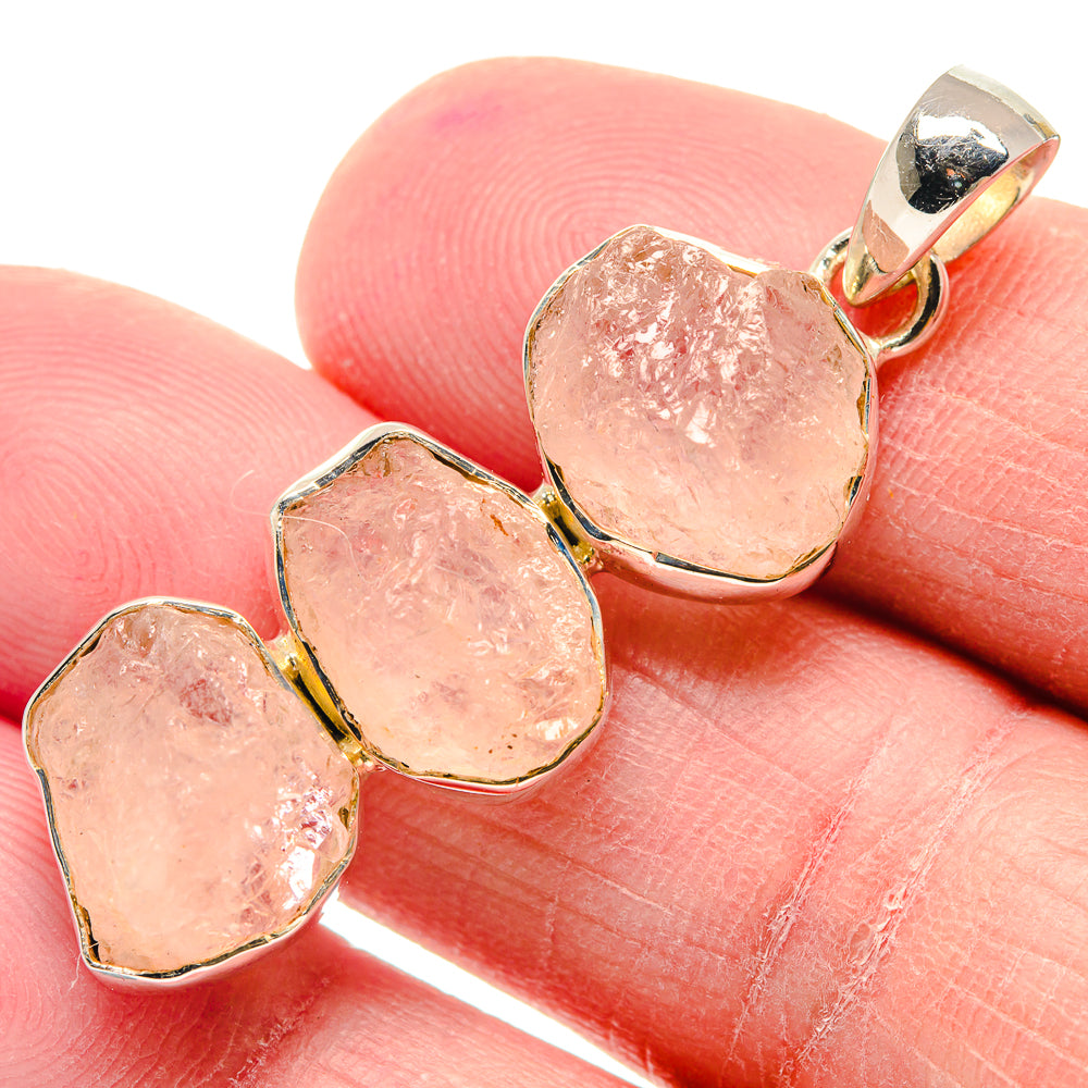 Rose Quartz Pendants handcrafted by Ana Silver Co - PD18903