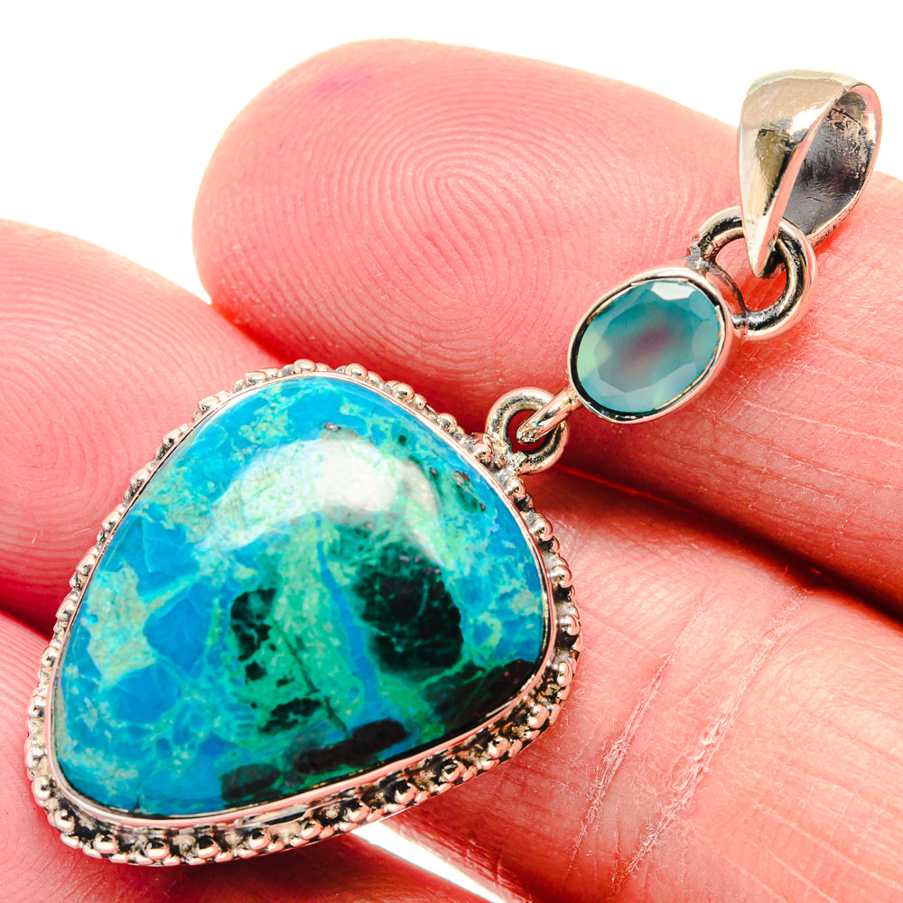 Chrysocolla Pendants handcrafted by Ana Silver Co - PD18909