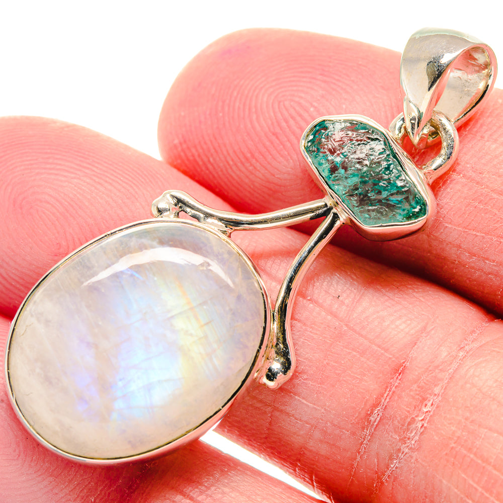 Rainbow Moonstone Pendants handcrafted by Ana Silver Co - PD18911