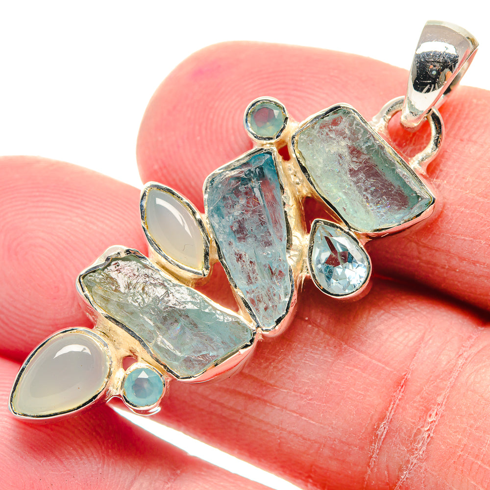 Aquamarine Pendants handcrafted by Ana Silver Co - PD18916