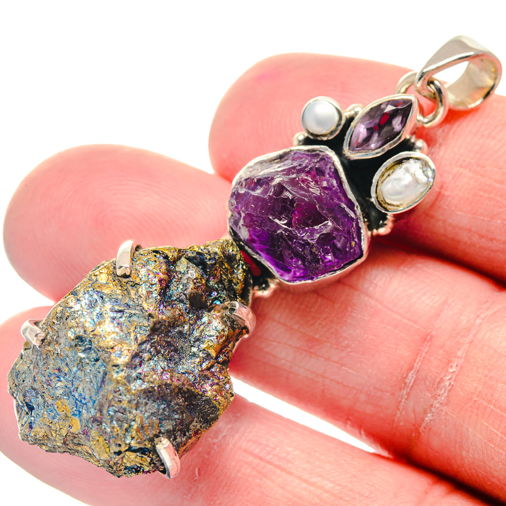 Spectro Pyrite Druzy Pendants handcrafted by Ana Silver Co - PD18929