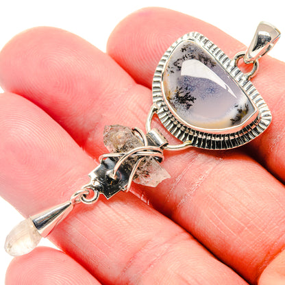 Dendritic Opal Pendants handcrafted by Ana Silver Co - PD18930