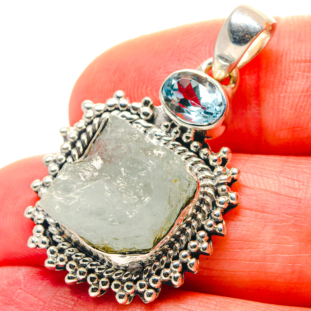 Aquamarine Pendants handcrafted by Ana Silver Co - PD18942