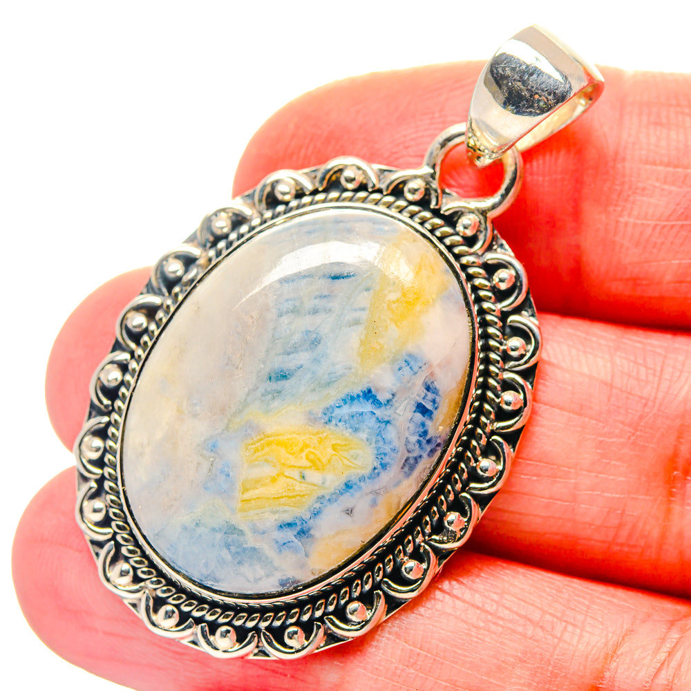 Blue Scheelite Pendants handcrafted by Ana Silver Co - PD18953