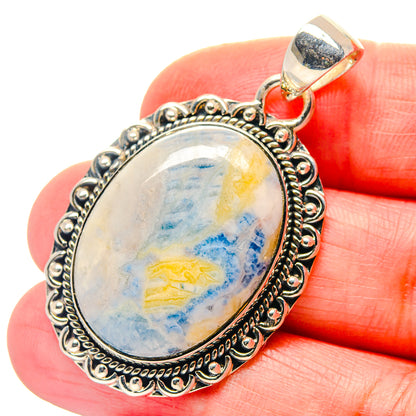 Blue Scheelite Pendants handcrafted by Ana Silver Co - PD18953