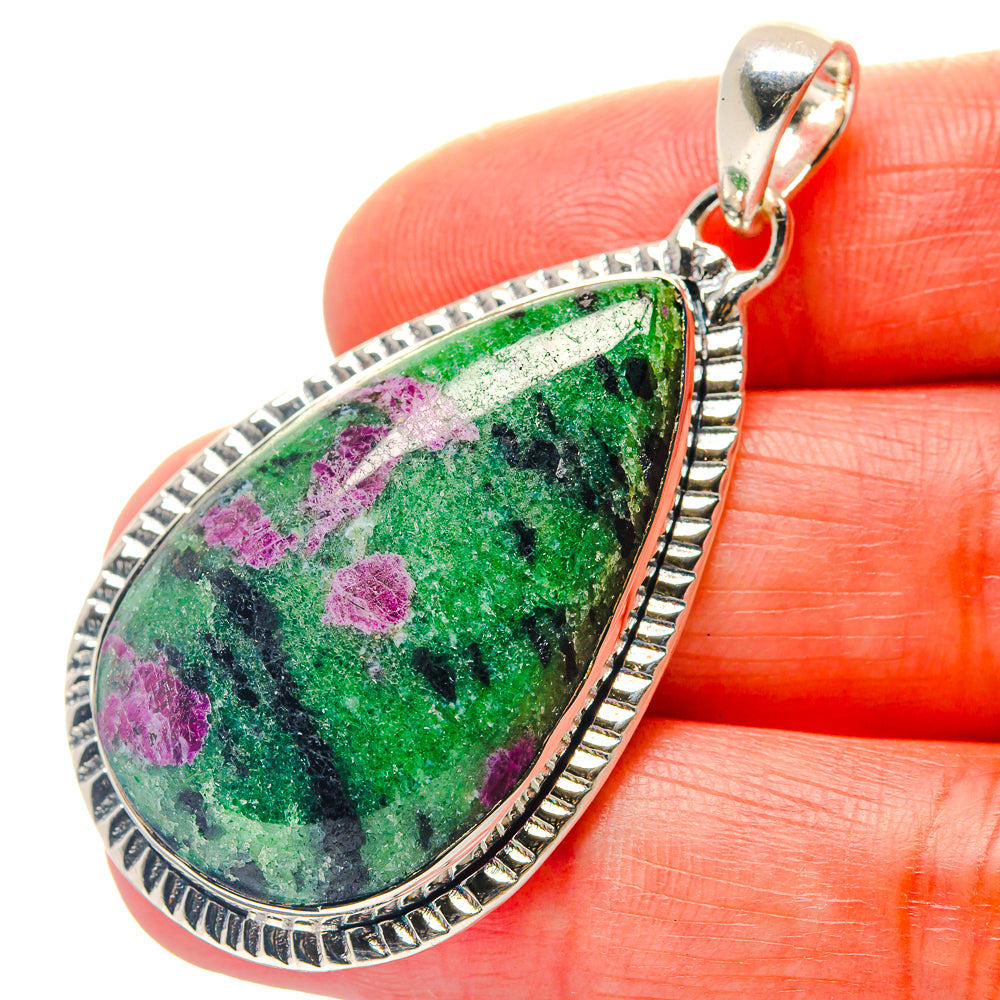 Ruby Zoisite Pendants handcrafted by Ana Silver Co - PD18961