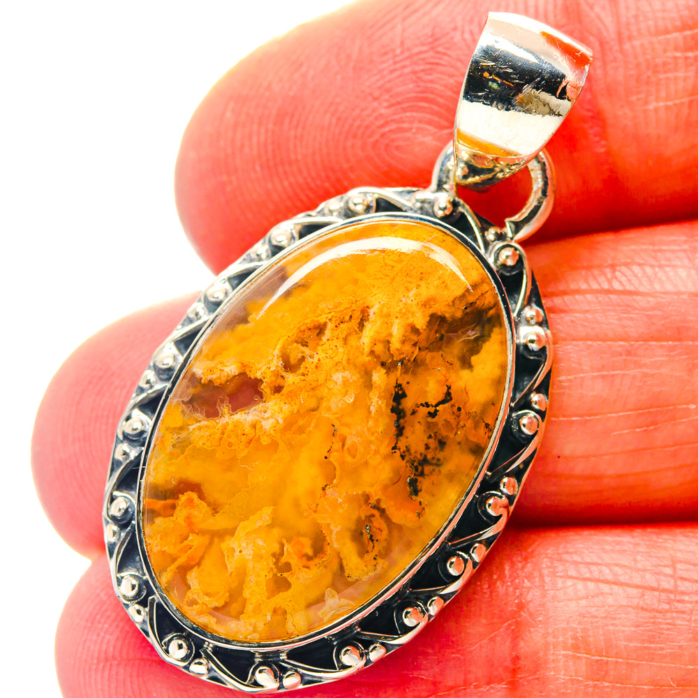 Plume Agate Pendants handcrafted by Ana Silver Co - PD18985