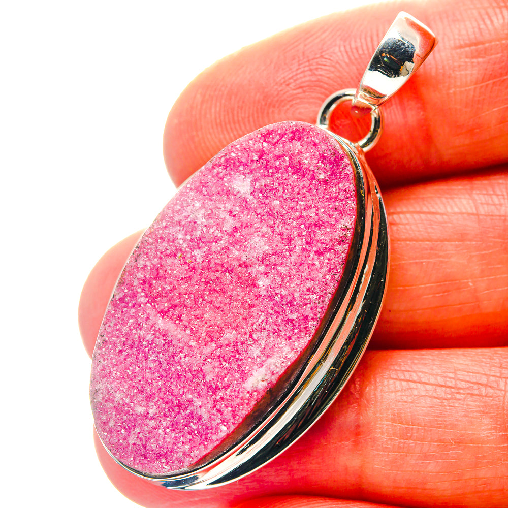 Cobalto Calcite Druzy Pendants handcrafted by Ana Silver Co - PD18987