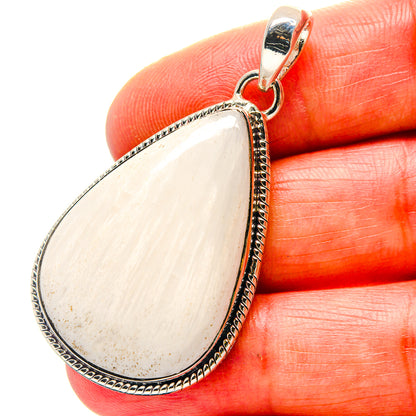 White Quartz Scolecite Pendants handcrafted by Ana Silver Co - PD19008