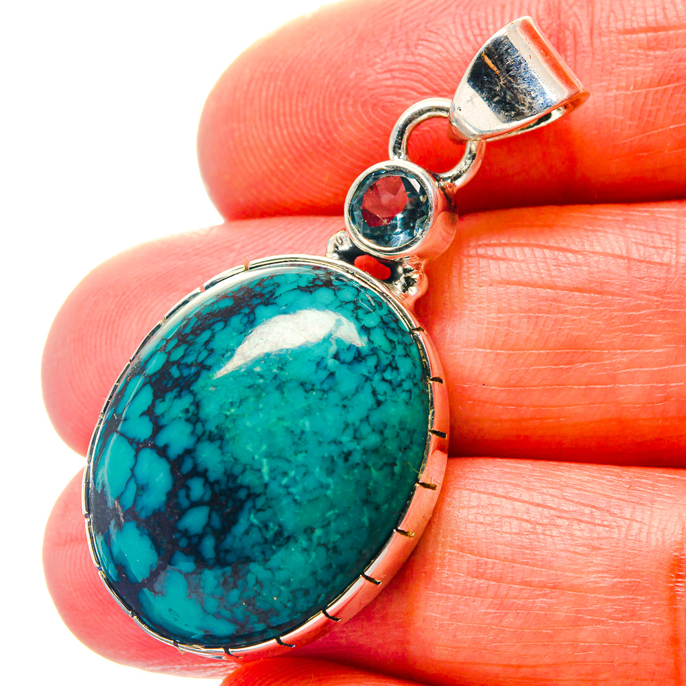 Tibetan Turquoise Pendants handcrafted by Ana Silver Co - PD19024