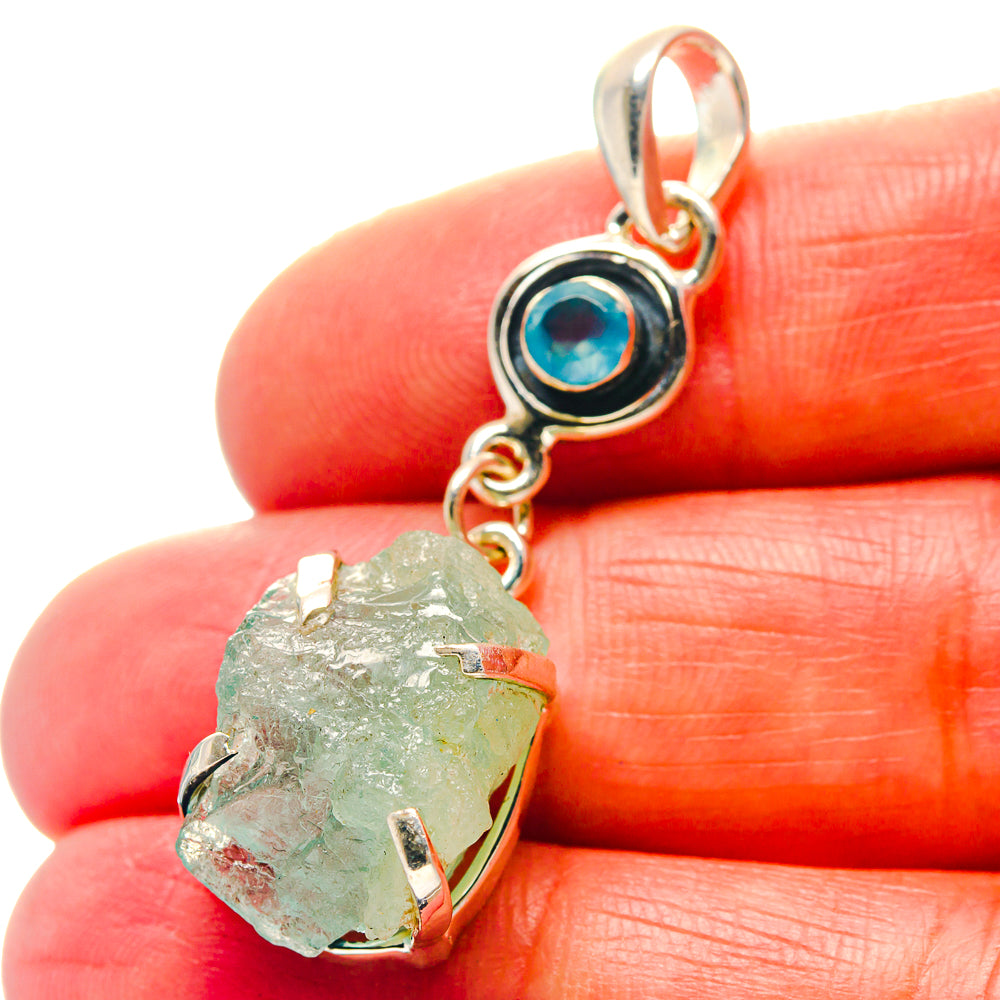 Aquamarine Pendants handcrafted by Ana Silver Co - PD19028