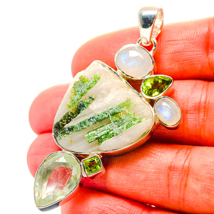 Green Quartz Crystal Pendants handcrafted by Ana Silver Co - PD19031