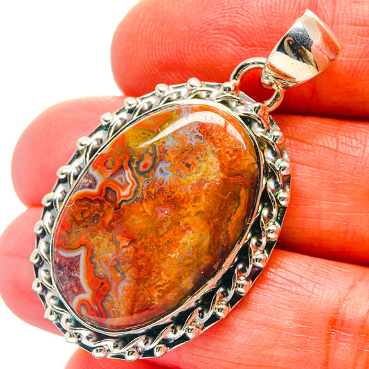 Crazy Lace Agate Pendants handcrafted by Ana Silver Co - PD19046