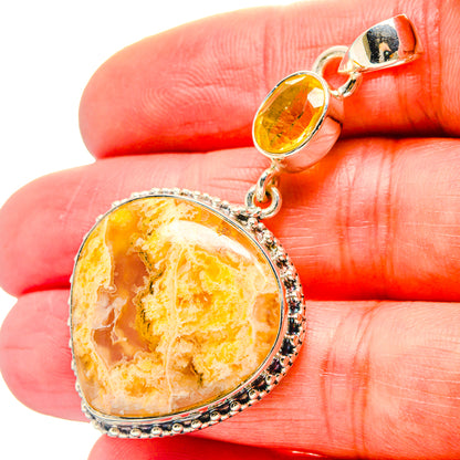 Plume Agate Pendants handcrafted by Ana Silver Co - PD19056